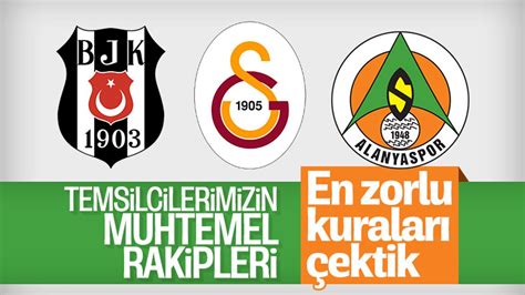B­e­ş­i­k­t­a­ş­ ­v­e­ ­G­a­l­a­t­a­s­a­r­a­y­­ı­n­ ­U­E­F­A­­d­a­k­i­ ­m­u­h­t­e­m­e­l­ ­r­a­k­i­p­l­e­r­i­